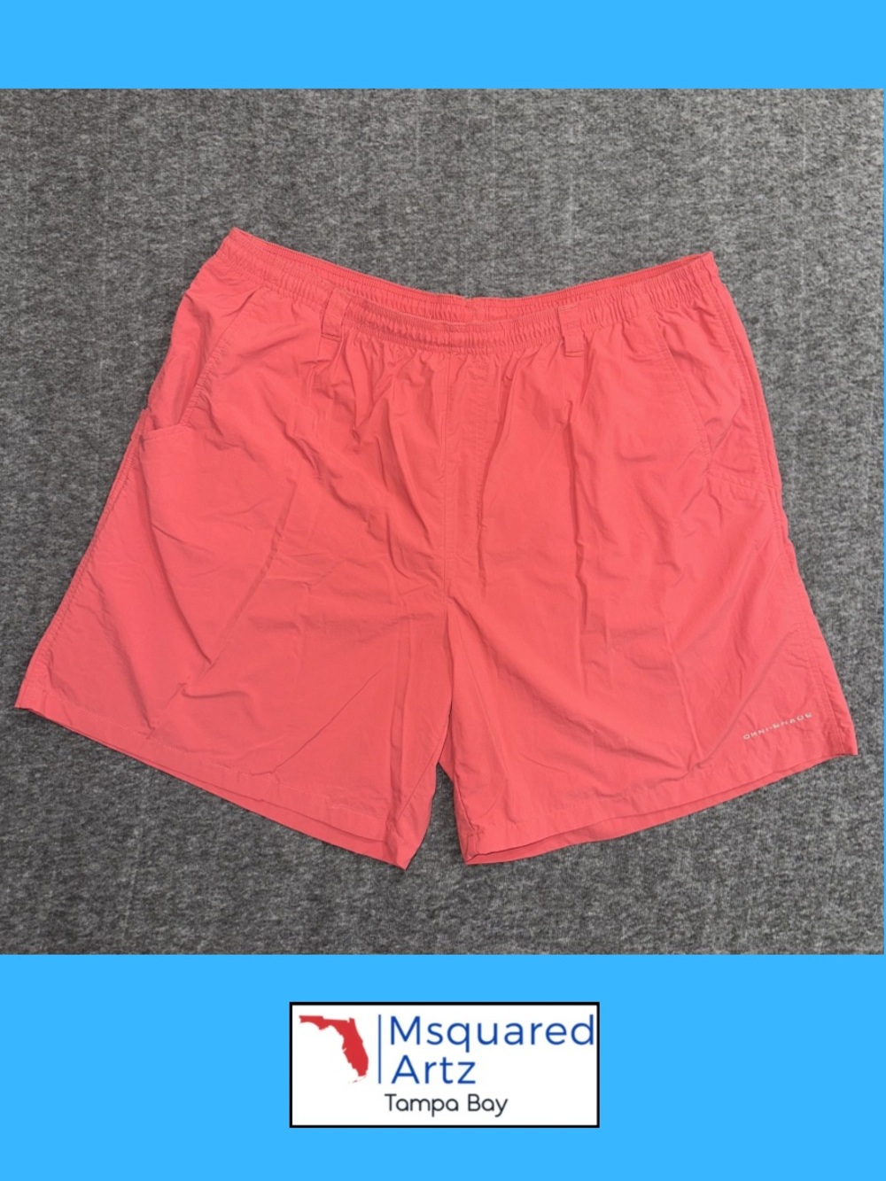 Columbia PFG Omni-Shade Men's Fishing Swim Shorts Coral Pink XXL Lined